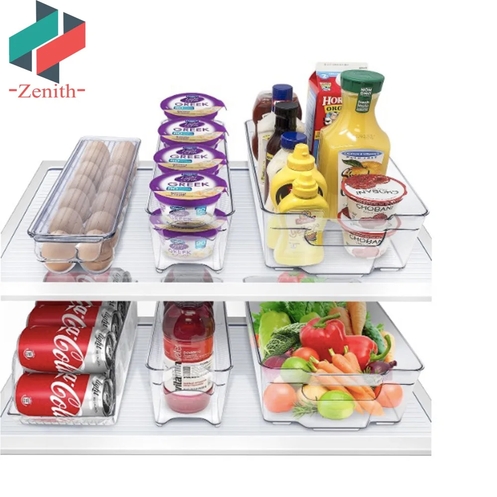 KJIXYUNG Contenitori trasparenti per dispensa, contenitori e contenitori in plastica con manico, organizer per armadietti, organizer per la casa, indispensabili per cucina, lavanderia, ufficio