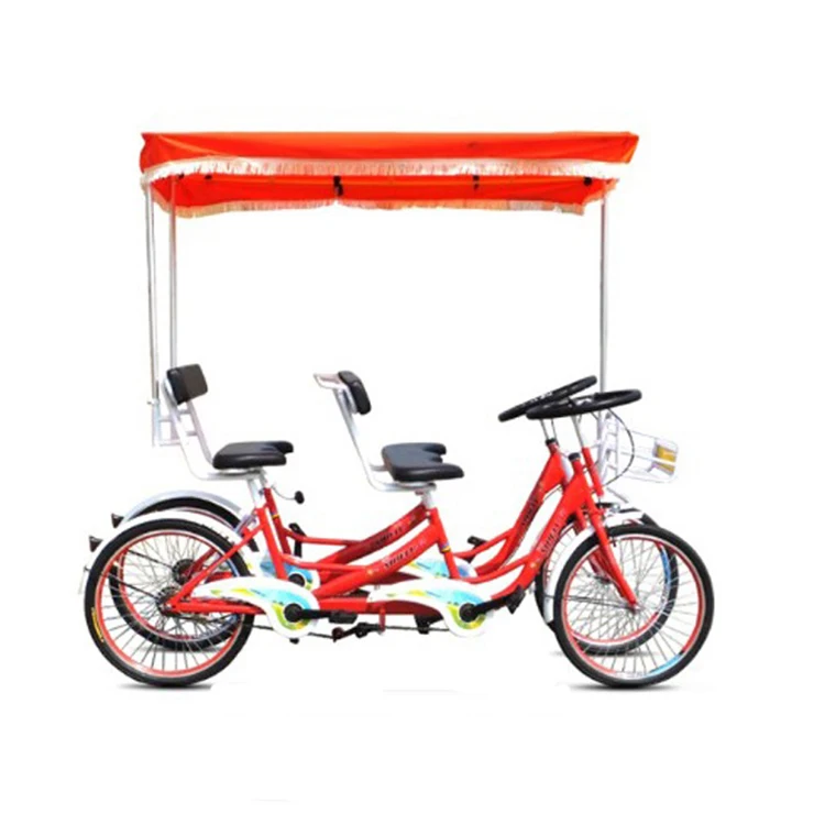 2019 surrey bicycle for 2 person Top style red 20 inch tandem bicycle 3 person cycling colorful bike