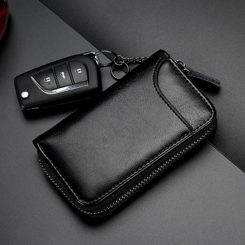 Lot De 2 Porte-Monnaie Homme Compact 11x8 Cm - Cuir PU Noir - Porte Clés, Cartes Et Monnaie - Multifonction