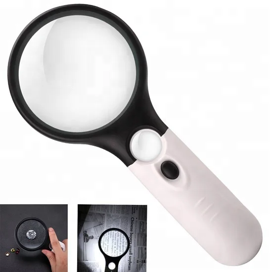 Fine 3 LED Light 45X Handheld Magnifier Reading Magnifying Glass Jewelry Loupe 