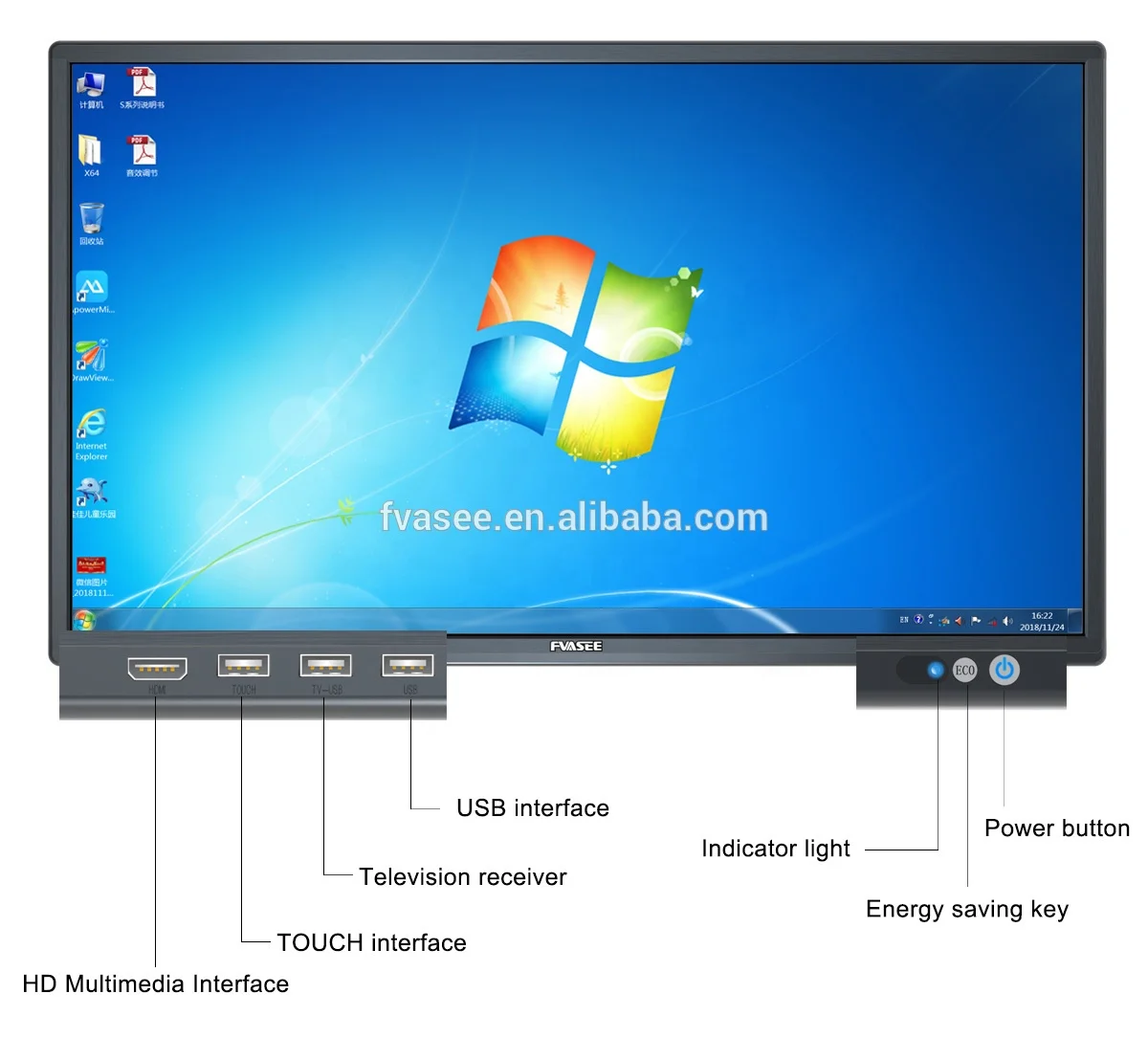 
 Интерактивное обучающее оборудование Multi Touch все в одном Smart Flat Panel 55 Inch Whiteboard  
