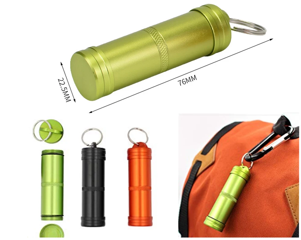 Водонепроницаемый алюминиевый контейнер для таблеток держатель бутылок и лекарств ключей