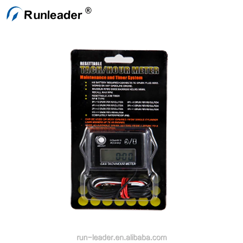 
Цифровой индуктивный тахометр Runleader, счетчик часов для мотокросса, снегохода, квадроцикла, генератора, питбайка, мотоцикла, морского Гидроцикла 