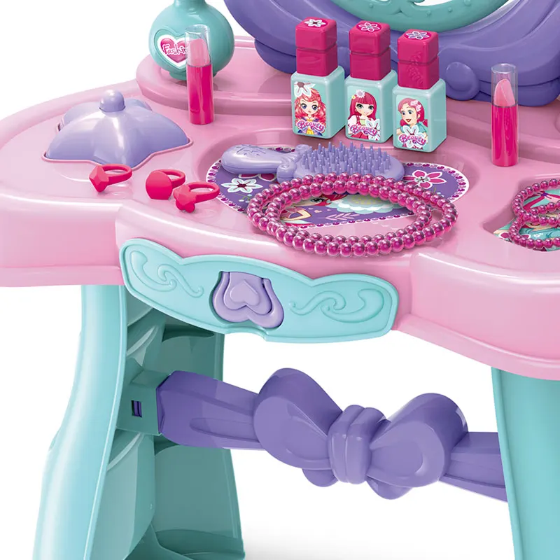 Luxury Princess Makeup Pretend Play Dressing Table Mirror Toy With