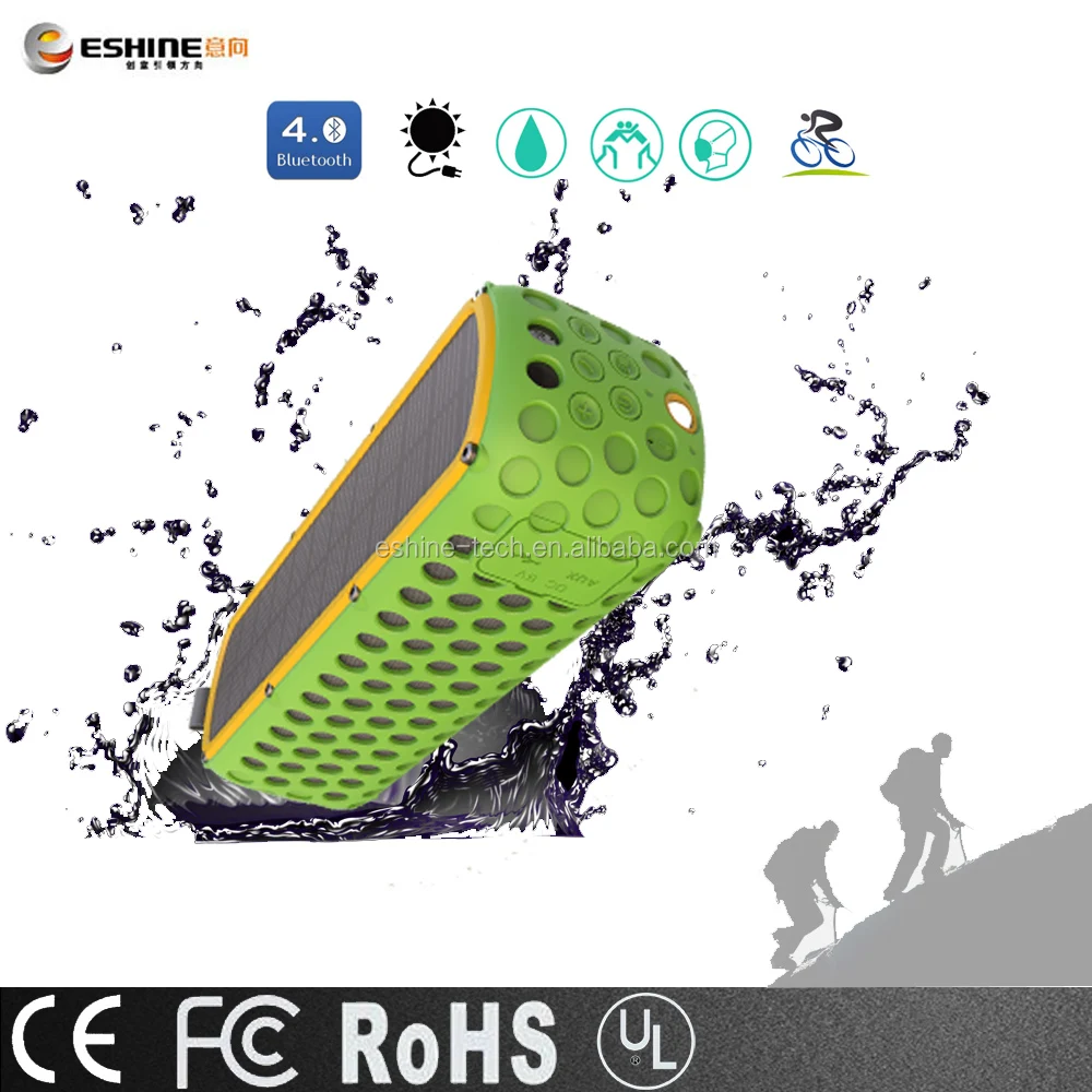 Eshine ES-T60 Solar Wireless Waterproof 10 Watt Ohm Hi Fi Solar Powered  Bluetooh Waterproof Usb Speaker