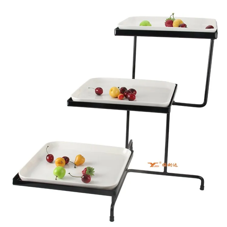 3 Tiers Ceramic Buffet Stand Display Wedding Cake Food Stand