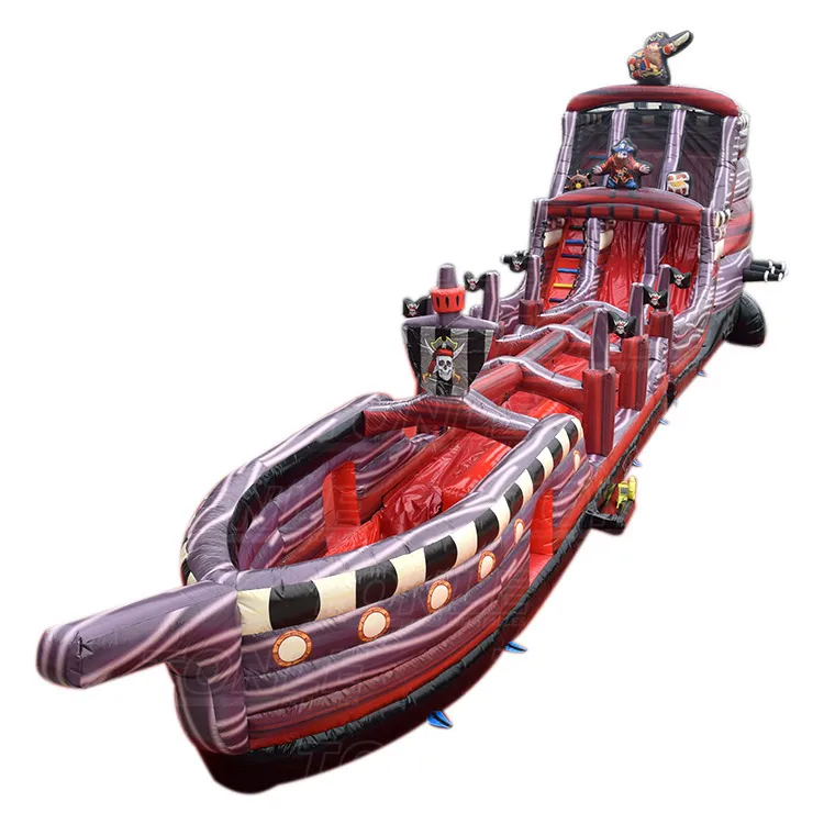 Tobogán inflable con obstáculos, Barco Pirata grande, pirateship