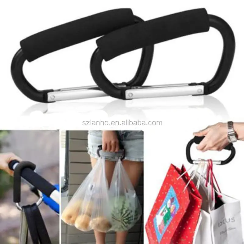 Universal Large Buggy Mummy Clip Pram Pushchair Shopping Bag Hook Carabiner