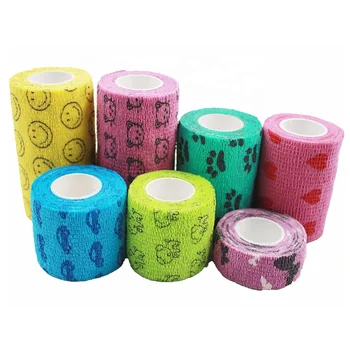 Wholesale Flexible Soft Waterproof Nonwoven Cohesive Custom Printed Elastic Self-adhesive Bandage