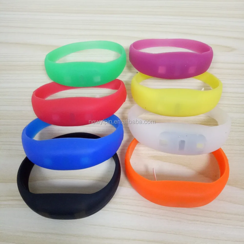 Silicone Luminous Wristband LED Vibration Luminous Bracelet Voice Glowing Bracelet for Activities Party Gifts