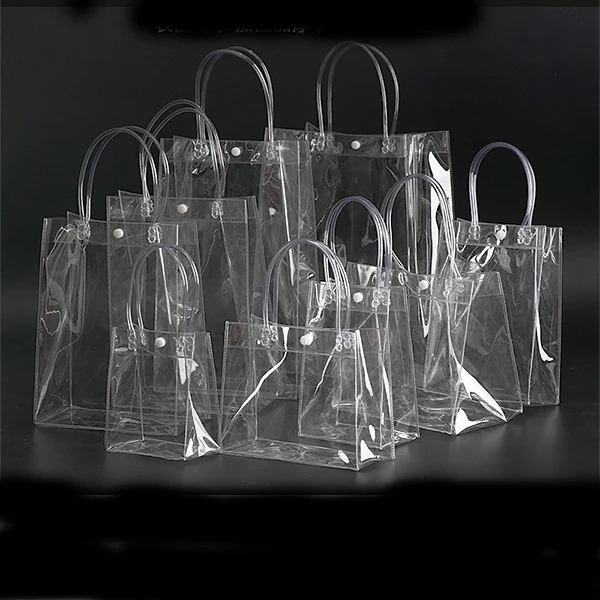 Wholesale Clear PVC Gift Bags with Handles, 30X22X10 - China