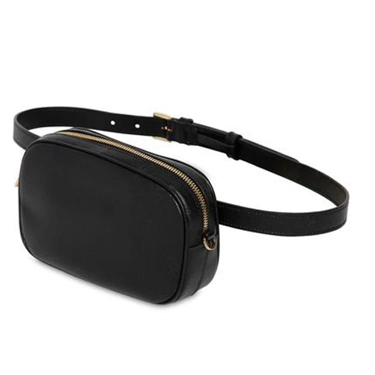 Black Saffiano Leather Belt Bag