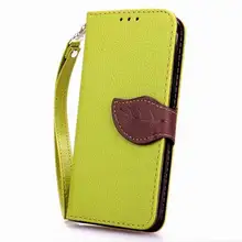 Genuine Leather Card Holder Stand Magnetic Flip Cases Shell Leaf Wallet+Lanyard Phone Case For Samsung Galaxy Grand Prime G530