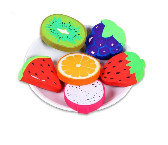 Stationery Cute Kawaii Rubber School Eraser Fruit Shape Pencil Erasers for Kids School Office Supplies