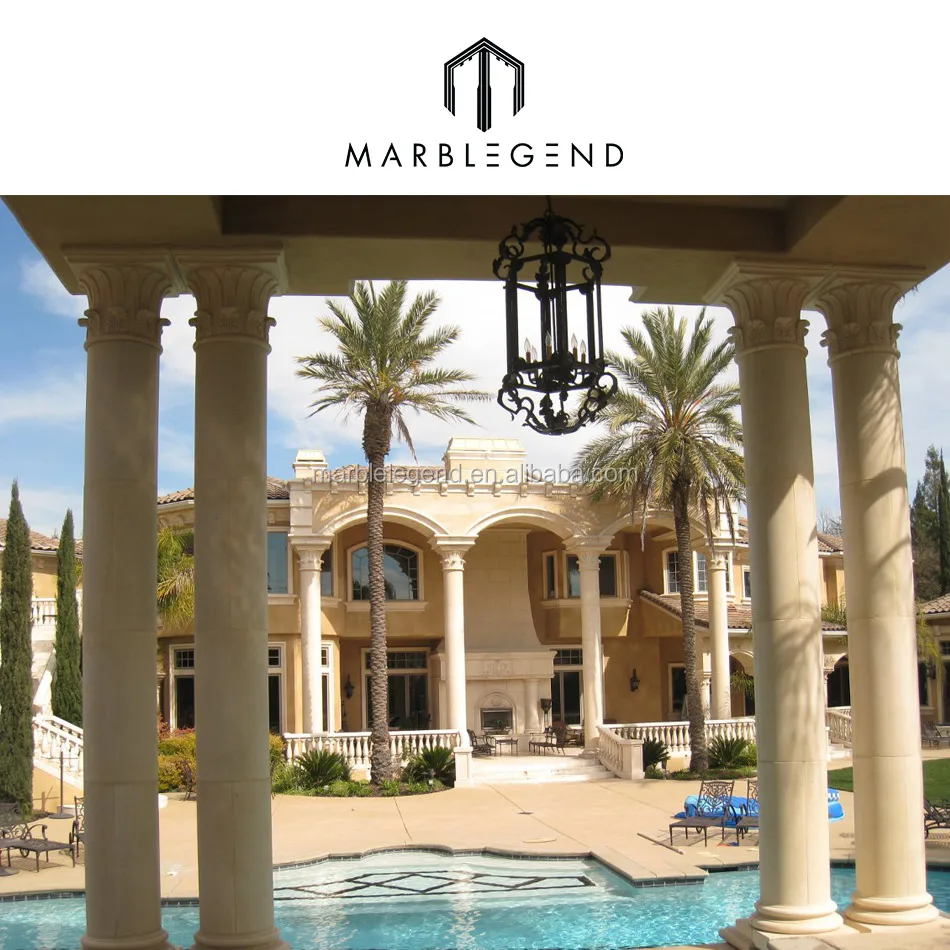 Hand Carved Sandstone Pillars Marble Column Stone Portico