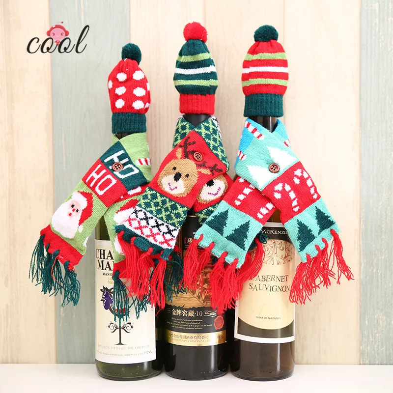 christmas wine bottle hat and scarf