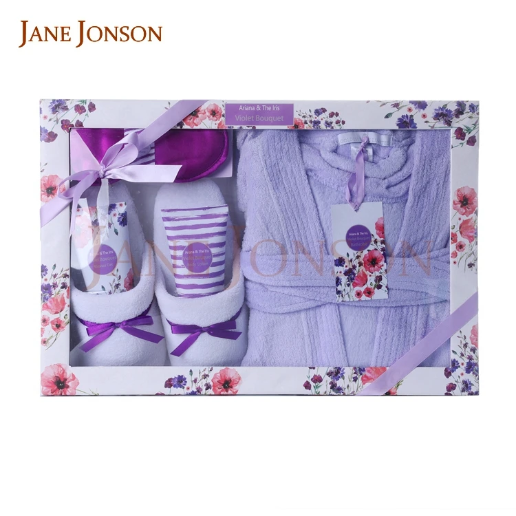 Luxury Bath Robe Slipper Eye Mask Body Wash Gift Set Bath Toiletry