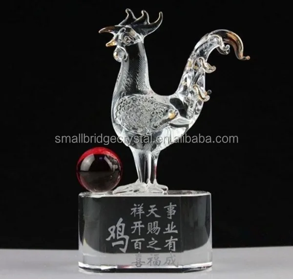 Animal Figurine Crystal Rooster For Home Decoration