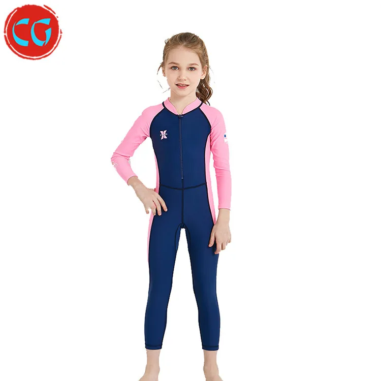 Модная детская гидрокостюм неопрена тела с длинным рукавом ребенка подводного плавания серфинга-ап. слитный женский купальник с защитой от солнца для водных видов спорта