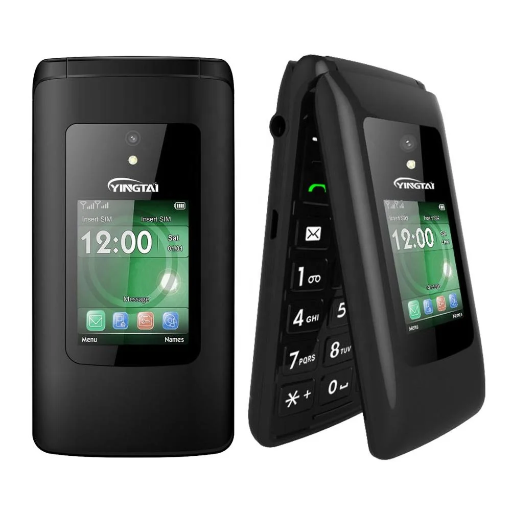 Android System 4G Flip Feature Phone Active Dual Sim Mobile Phone with Dual Screen