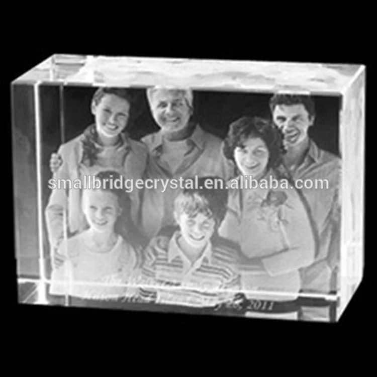 3d laser engraving photo cube crystal souvenir gift