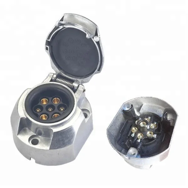Горячая Распродажа! 12V 7 пин запчасти для грузовиков способ прицеп разъем водонепроницаемый алюминиевый