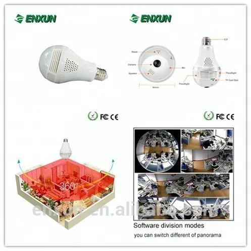 ICSEE Ip 360 Wifi Cctv Security Light Bulb 1080p Panoramic Camera Motion Detection