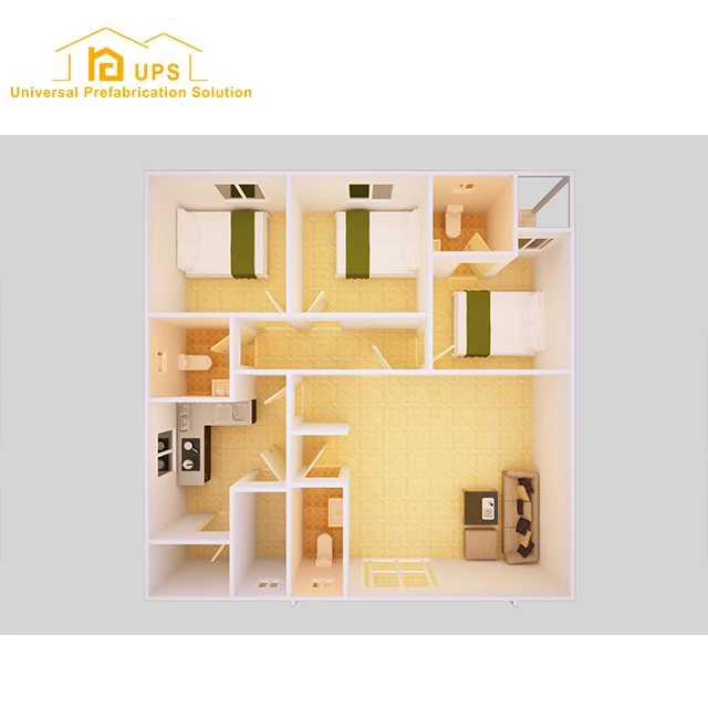 Customized Prefabricated Concrete Villa Low Cost Holiday Village Residential and Social Housing Made from Sandwich Panel