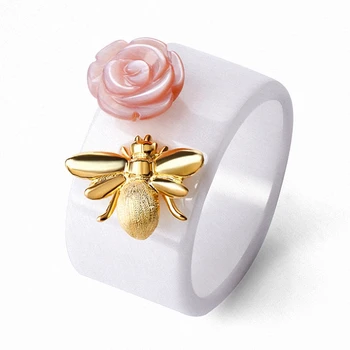Antique bee ring elegant fashion silver jewelry for women gift