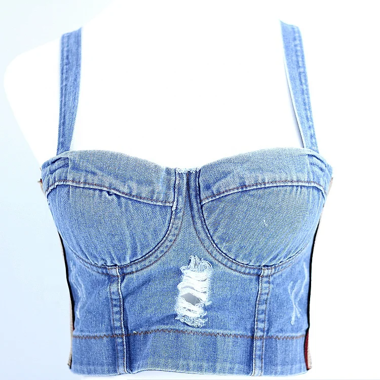 denim crop top plus size