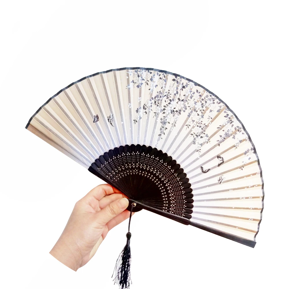 
Японский складной Шелковый ручной вентилятор с индивидуальным принтом 