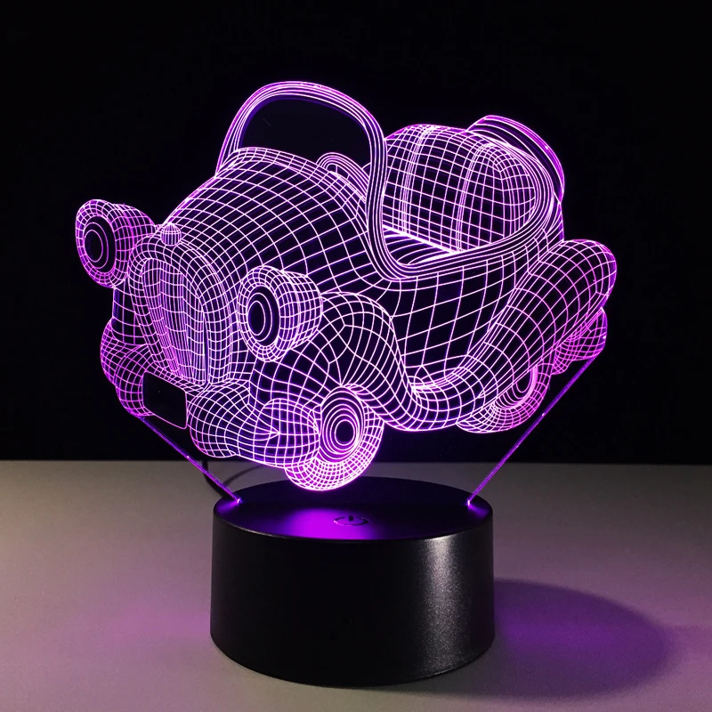 
 Основа для светодиодной лампы 3D, ночник из АБС-пластика и акрила черного цвета, светодиодный ночник с сенсорным управлением, с USB-кабелем и дистанционным управлением  