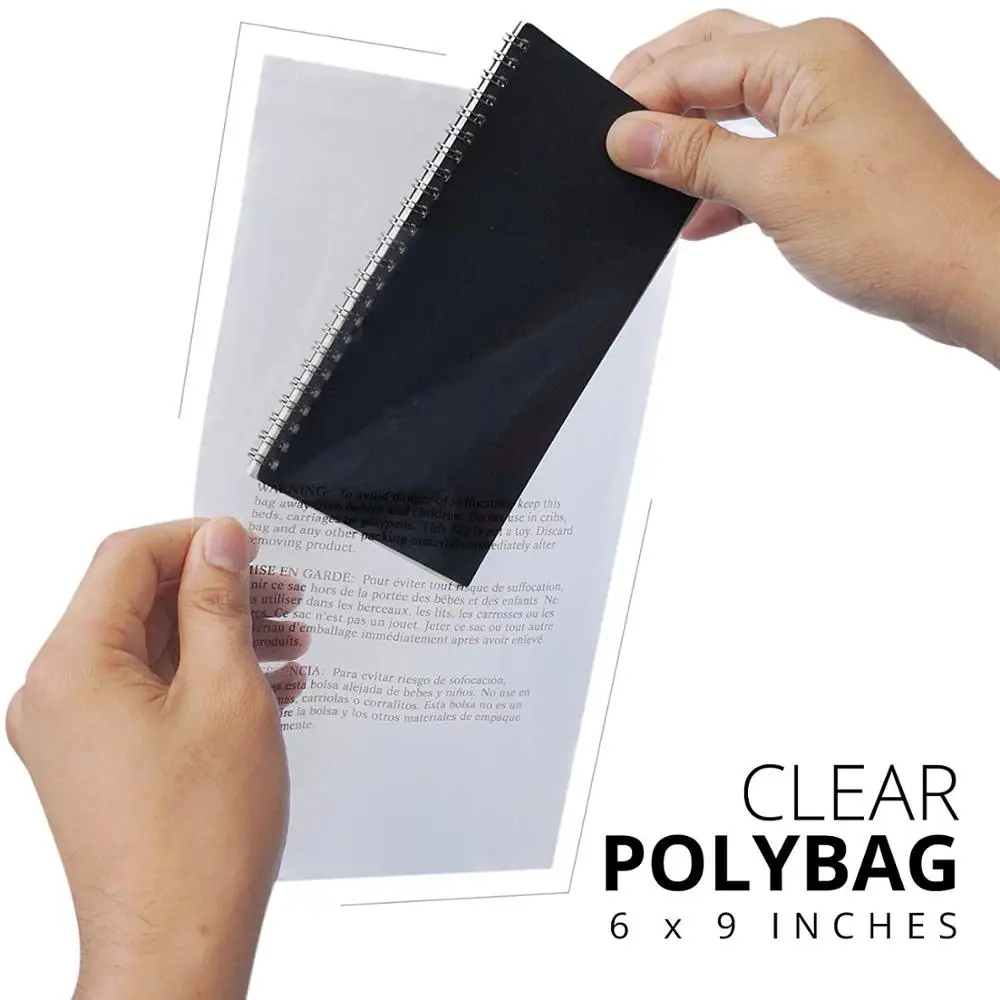 0.1mm Warning Words Transparent Self-Adhesive Plastic Packaging Bags 