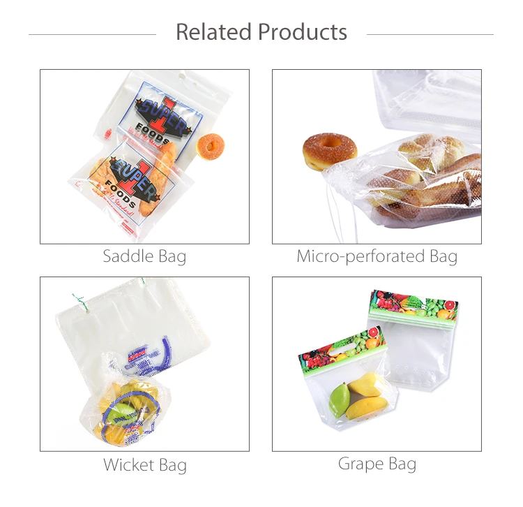 Custom Clear Plastic Food Bag Fruit And Vegetable Flat Food Bags On Roll For Fruit Protection Bags