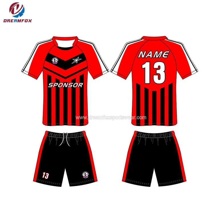 red black and white soccer jersey