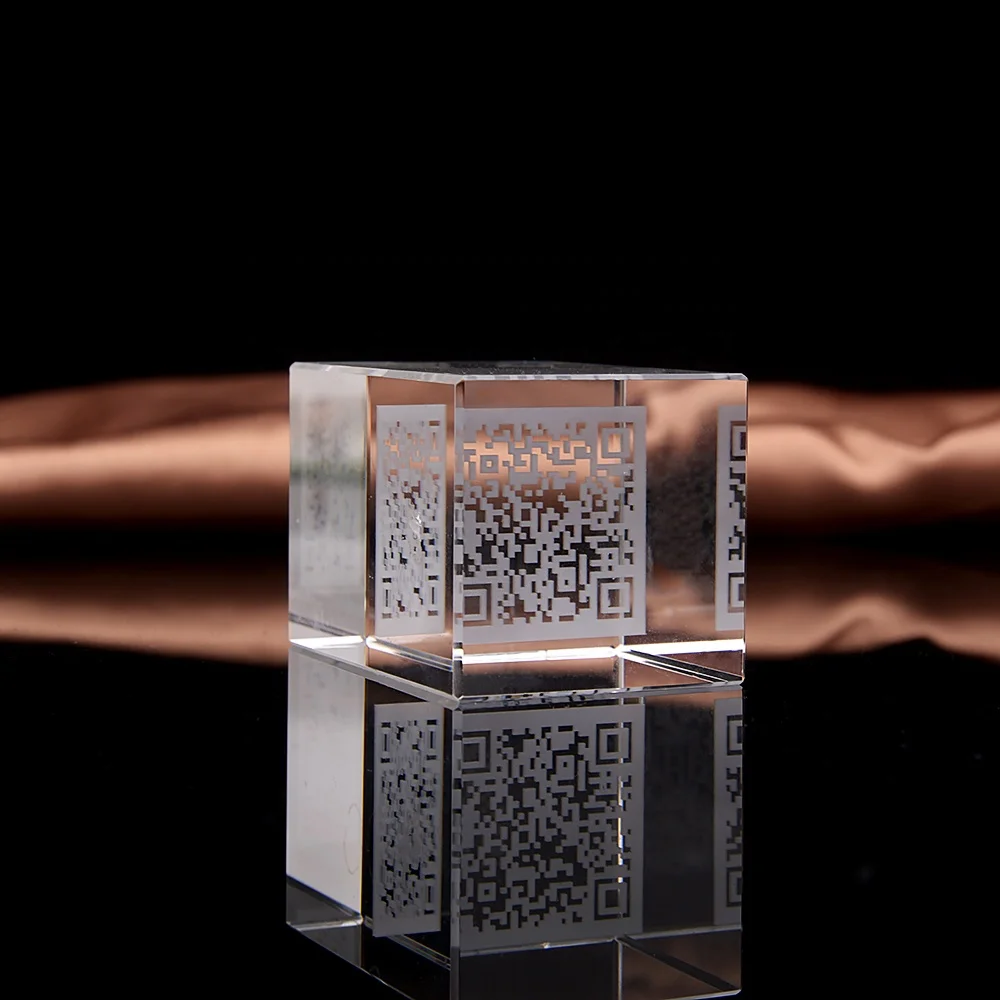 Honor of Crystal High Quality Customized logo Crystal Cube Crystal 3d Laser Photo Printing