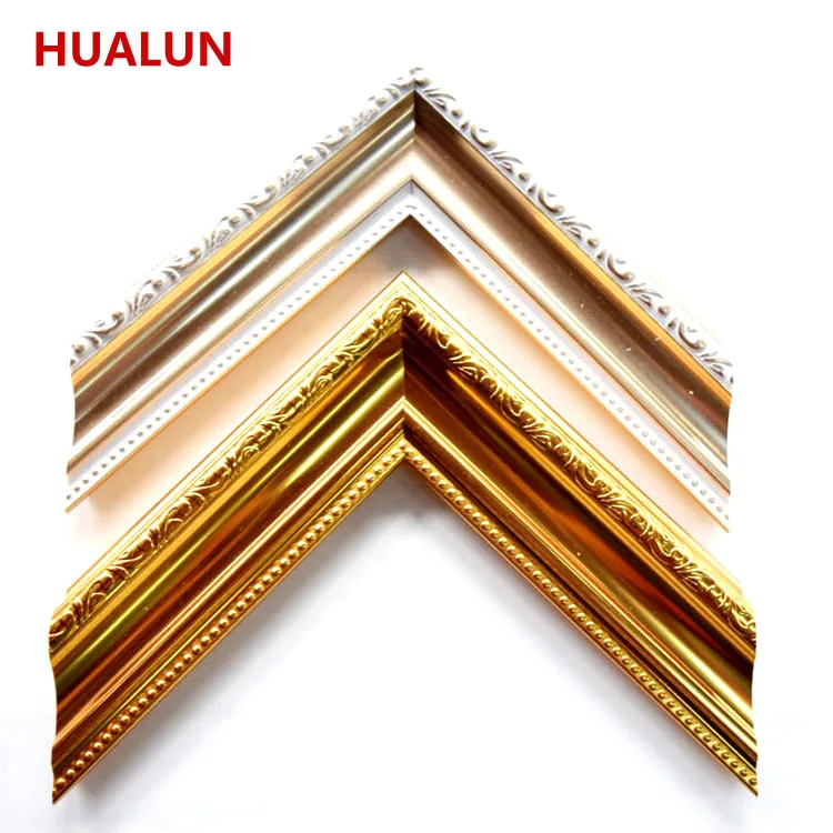 Free Sample Wholesale Customized Cheap Gold Color Ps Picture Frame Moulding