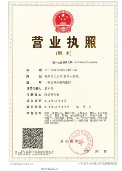 Zaozhuang City Tengdong Machine Tool Co., Ltd. 1