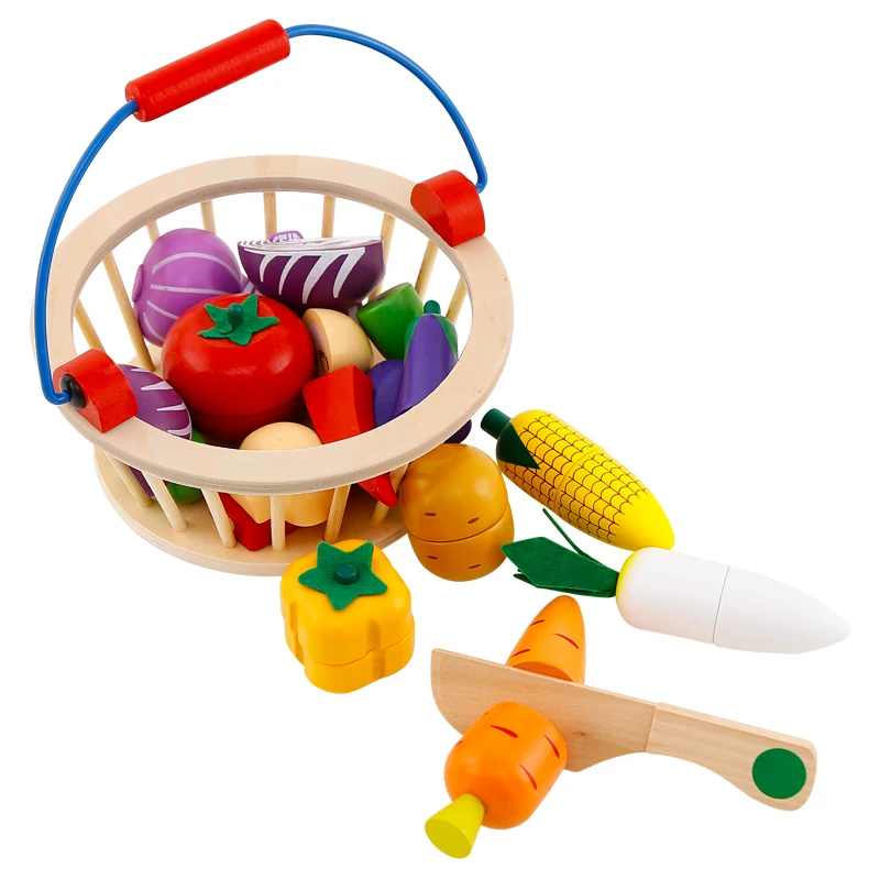 Details about   Wooden Play Cutting Vegetables Pretend Play Kitchen Play Set 