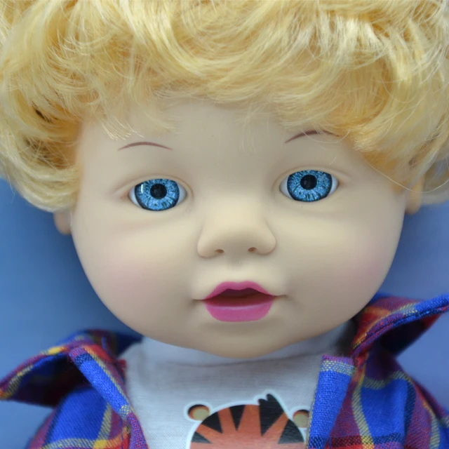 baby doll plaid shirt with toy musical instrument boy baby doll