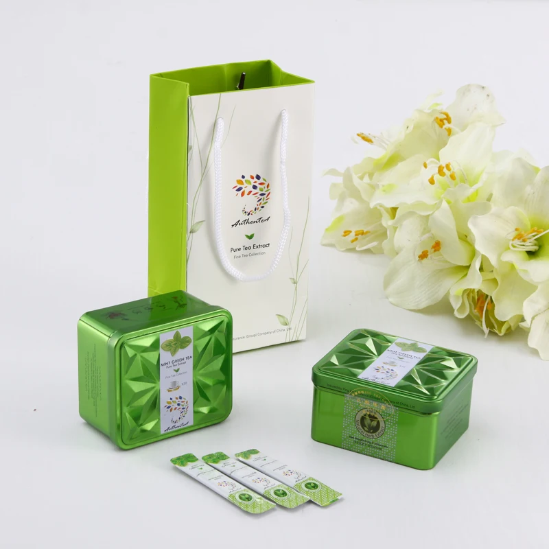 Refresh Instant Herbal Tea Mint Green Tea Extract Crystal