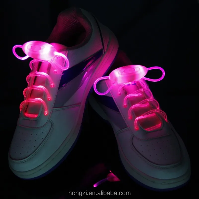 Flashing LED Light Up ShoeLaces ShoeString Clear Glow Flash With Battery 