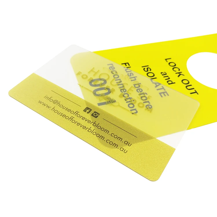 Custom Eyelet Card clear PVC Plastic Transparent Card with Hole
