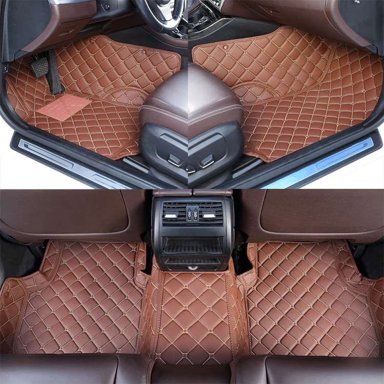 Лучшее качество кожи полный набор дизайн пользовательского автомобильные коврики