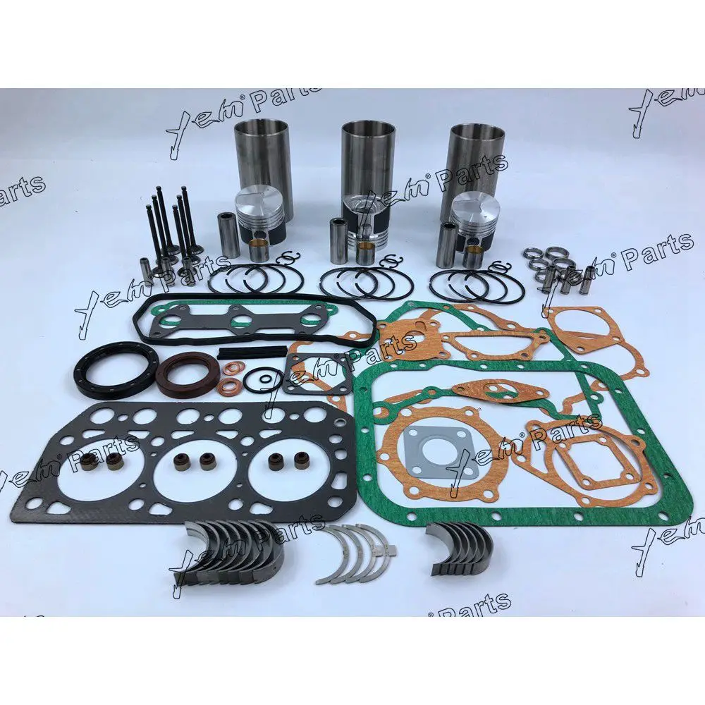K3D Engine Overhaul Rebuild Kit With Gasket Set Engine Valves Main Connrod Bearing for Mitsubishi 4