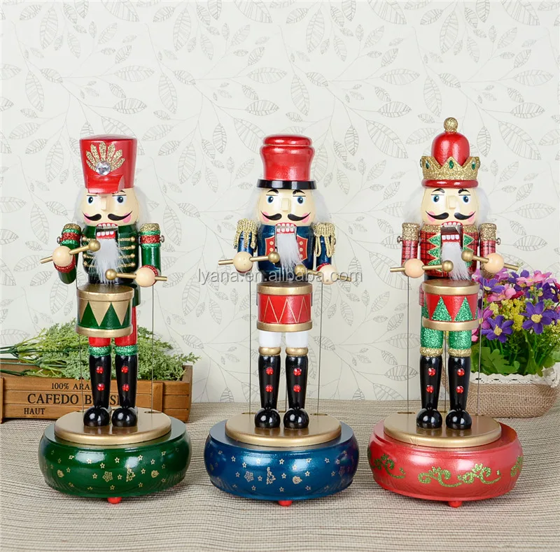 くるみ割り人形からくりオルゴール兵隊　クリスマス 等身大くるみ割り人形兵士木製オルゴール木製くるみ割り人形おもちゃ