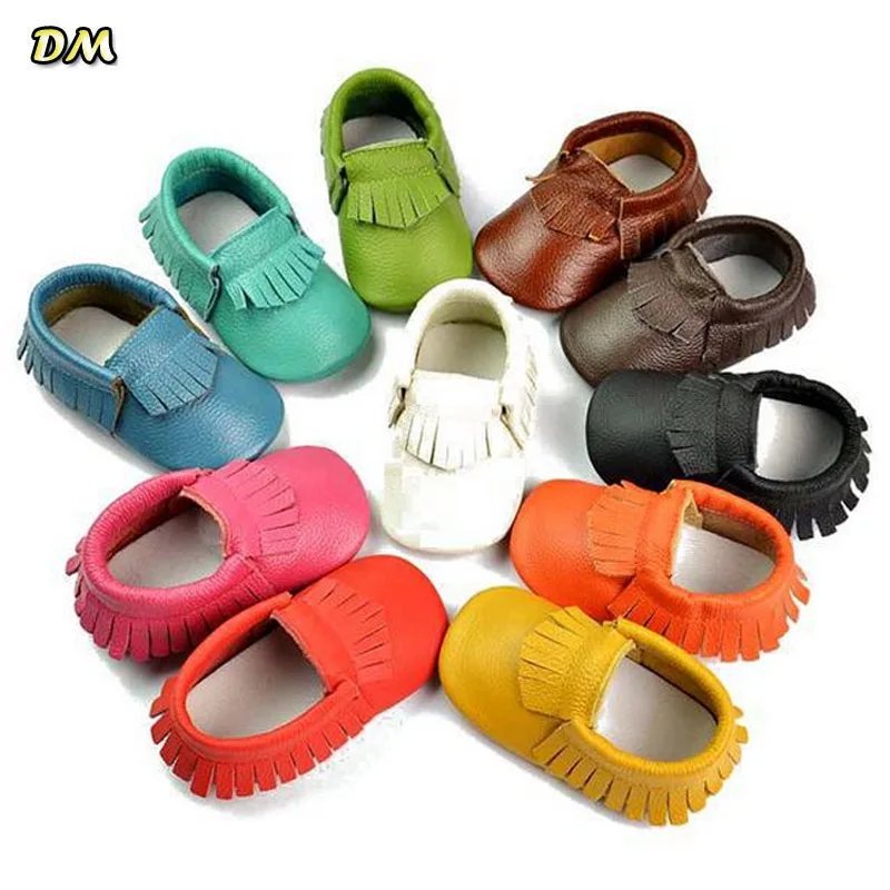 Via Fedex EMS New Genuine Leather Soft Baby Shoes First Walkers Baby Moccasins Anti slip Infant