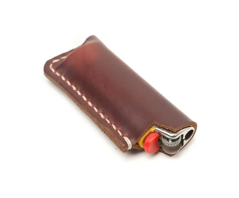Source Promotional handmade lighter case handmade genuine leather