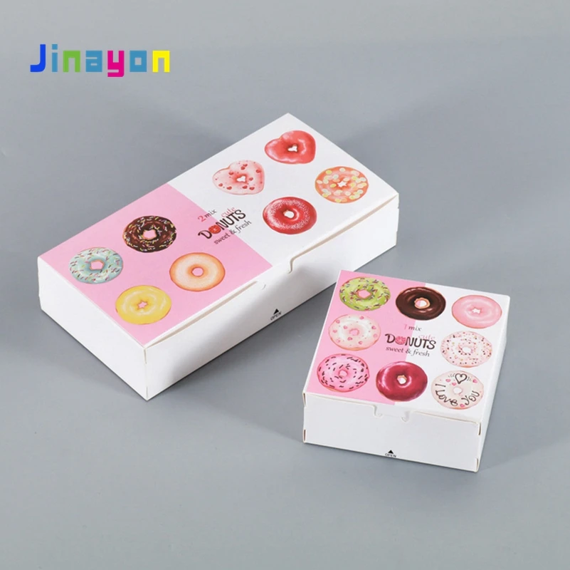 Fábrica Jinayon: caja blanca corrugada estampada en relieve y con laminado brillante, personalizada al por mayor para el embalaje de donuts y pasteles, desechable