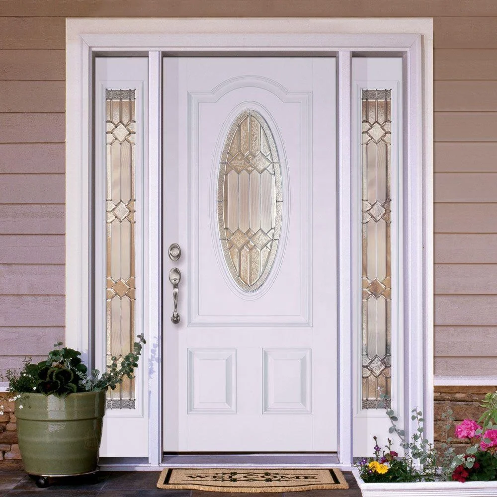 product modern fiberglass exterior doors smooth fiberglass french entry doors with oval glass for residential-61